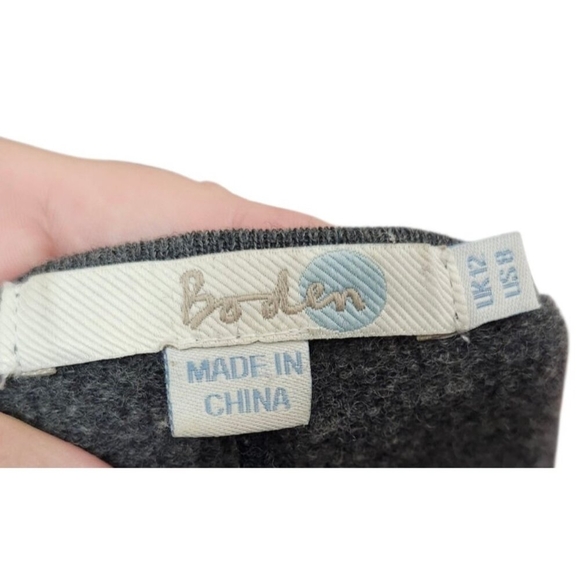 Boden Gray Seamed Boiled Wool Open Cardigan Sweater Blazer Jacket US 8 UK 12 - Picture 6 of 11